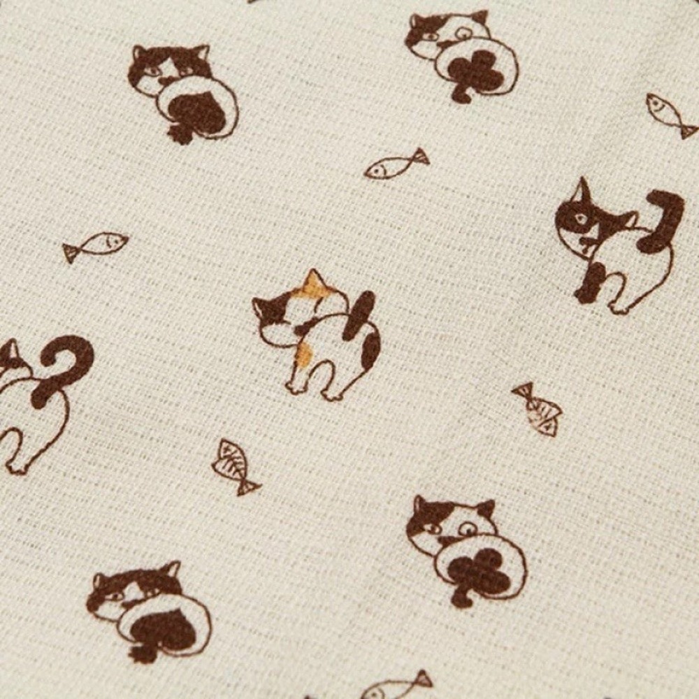 NEW Kontex Imabari Towel, JAPAN Tenugui, Beige, Cute Cat Design, 1 piece - Picture 2 of 7
